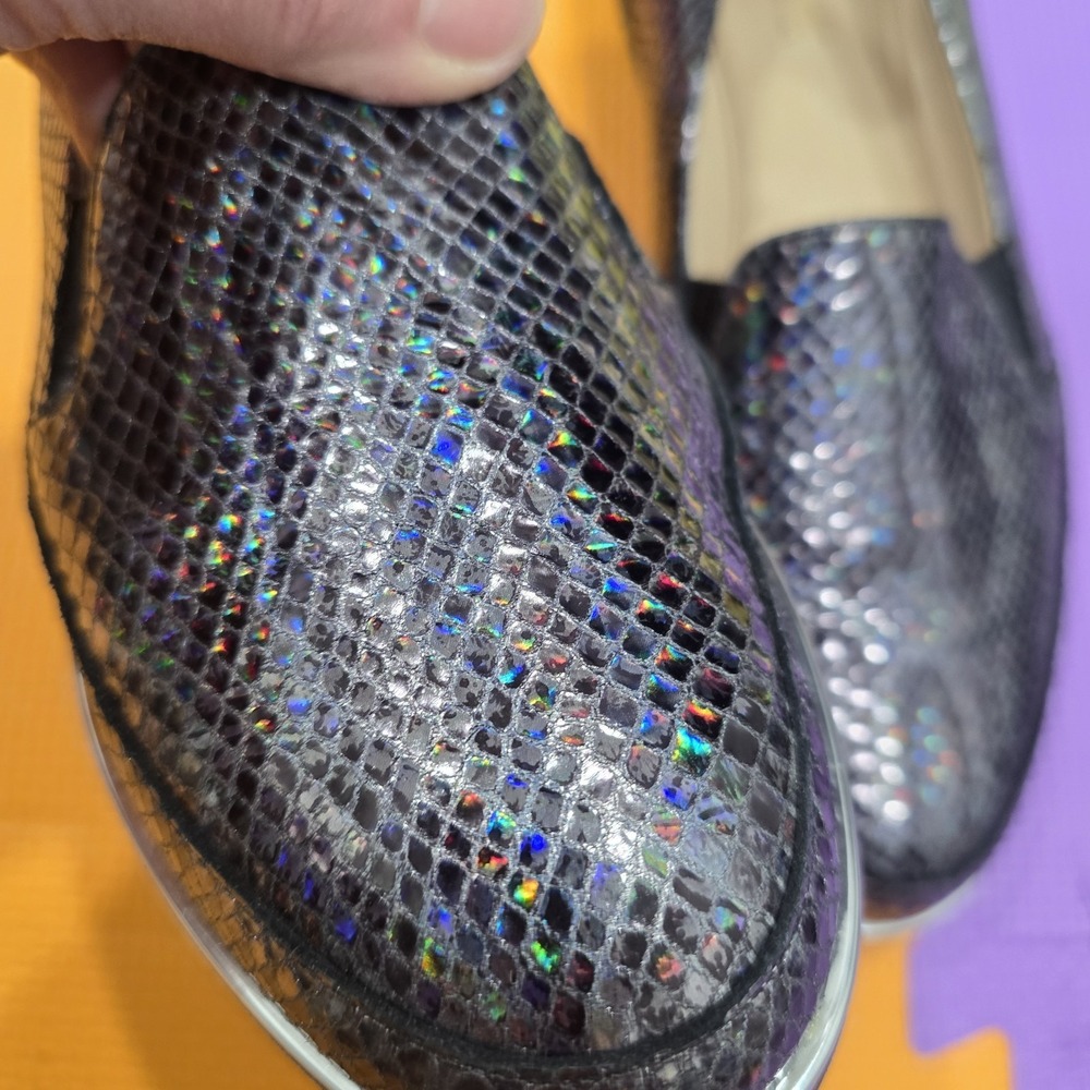Gianni Ferrante Italy Women's Loafers Size 39 US 9.5-10 | 26cm Holographic Snake - Picture 2 of 12